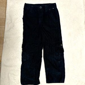 GYMBOREE BLACK CORDUROY CARGO PANTS ADJ WAIST 5 SLIM LIKE NEW